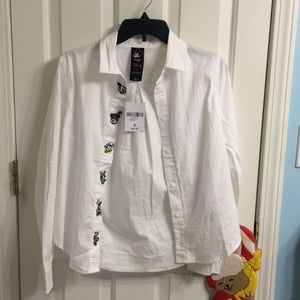 Mickey Mouse Patch Button Shirt